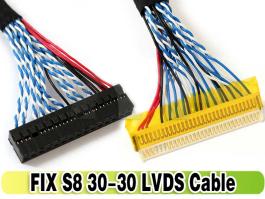 LVDS Cable FIX-30P-S8 1.0mm Pitch 30-Pins Dual 8-bit for LCD Controller to Panel